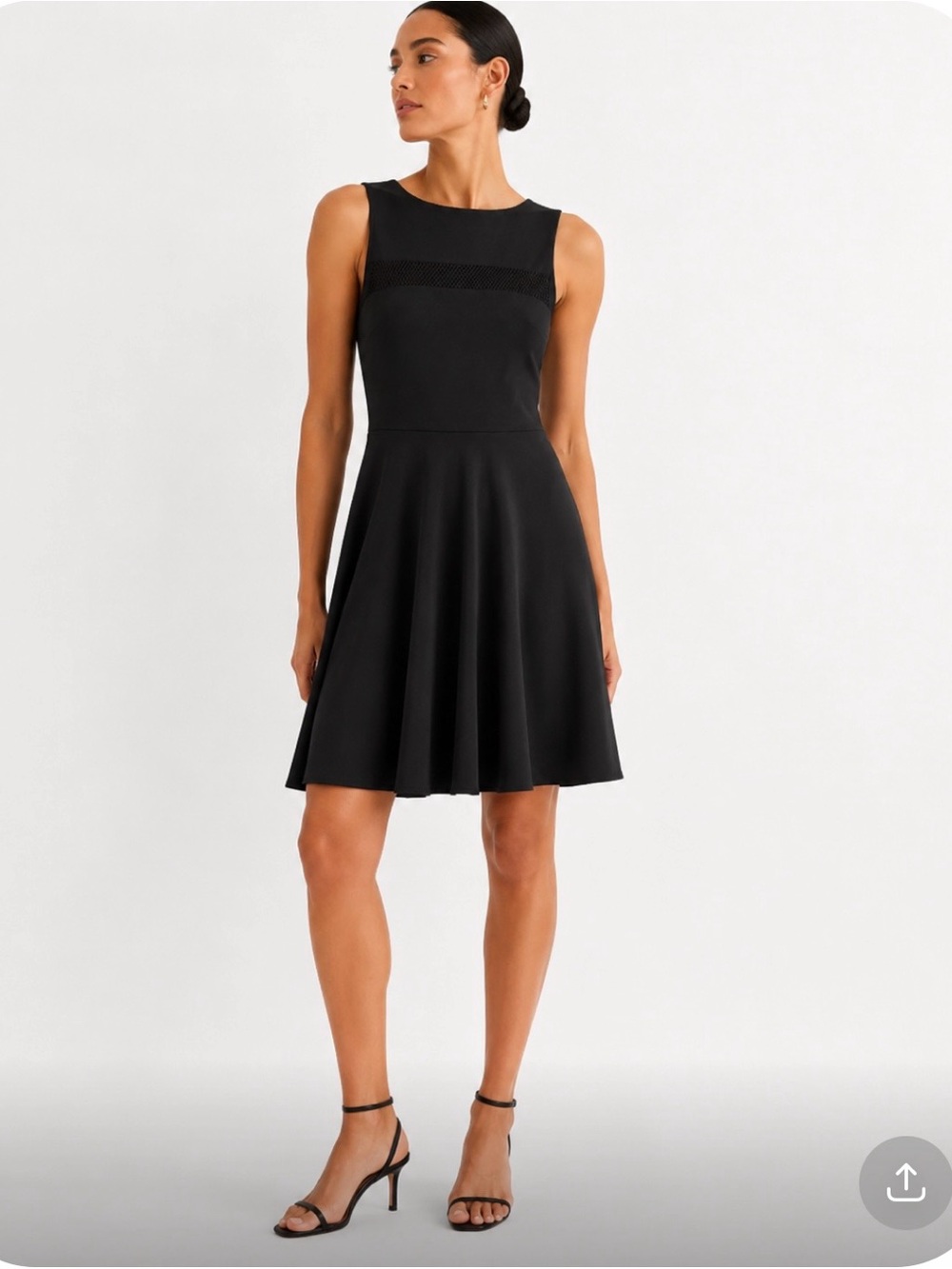 AMANDA UPRICHARD Fit and Flare Minimalist Black Sleeveless Dress Size Medium